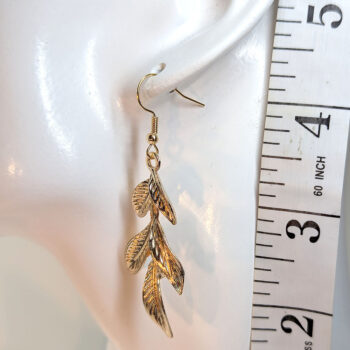 KC Gold Branch With Leaves Leaf Earrings - Image 2