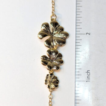 KC Gold Cascading Triple Flower Necklace - Image 2