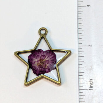 Star Purple Real Dried Flower Resin Pendant - Image 2