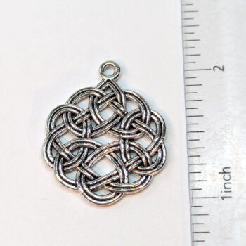 Celtic Chinese Knot Charm Round Antique Silver - Image 2