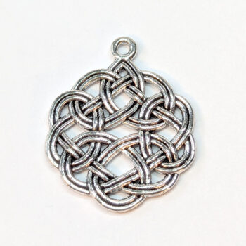 Celtic Chinese Knot Charm Round Antique Silver