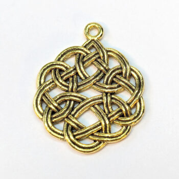 Celtic Chinese Knot Charm Round Antique Gold