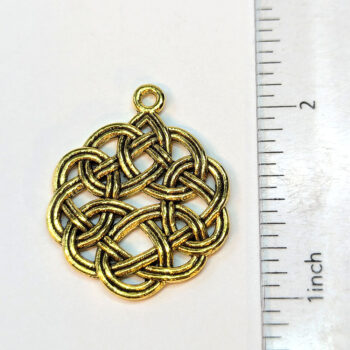 Celtic Chinese Knot Charm Round Antique Gold - Image 2