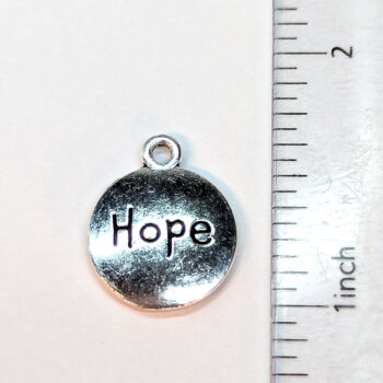 HOPE Round Inspirational Word Charm Antique Silver - Image 2