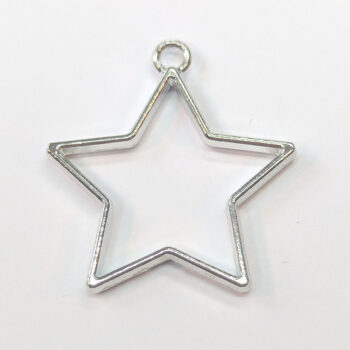 Geometric Hollow Star Pendant Silver