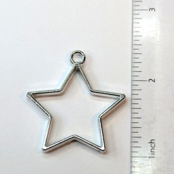 Geometric Hollow Star Pendant Silver - Image 2