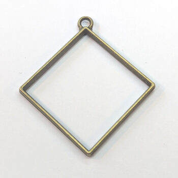 Geometric Square Diamond Hollow Pendant Antique Bronze