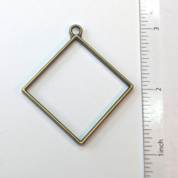 Geometric Square Diamond Hollow Pendant Antique Bronze - Image 2