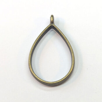 Geometric Hollow Teardrop Pendant Antique Bronze