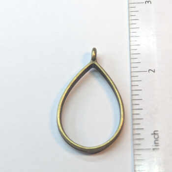 Geometric Hollow Teardrop Pendant Antique Bronze - Image 2