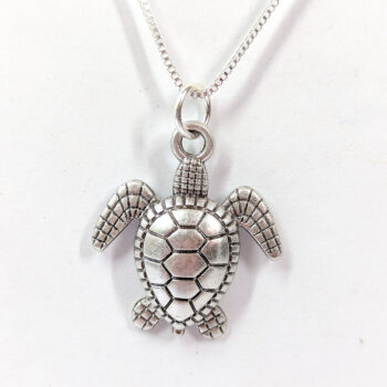 Sterling Silver Necklaces With Sea Turtle Pendant 18" - Image 5