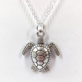 Sterling Silver Necklaces With Sea Turtle Pendant 18" - Image 8