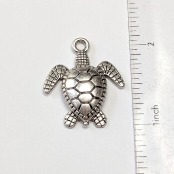 Sterling Silver Plated Sea Turtle Charm - Image 2