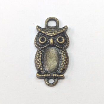 Antique Bronze Owl on a Branch Charm / Connector