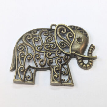 Large Hollow Elephant Pendant Antique Bronze