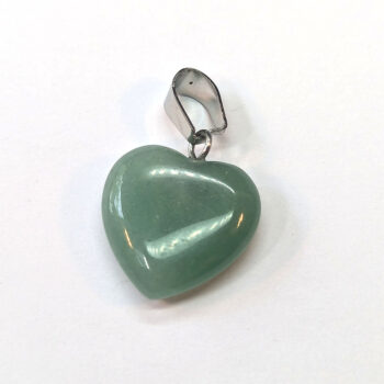 Green Aventurine Natural Gemstone Heart Pendant Silver