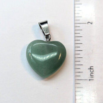 Green Aventurine Natural Gemstone Heart Pendant Silver - Image 2