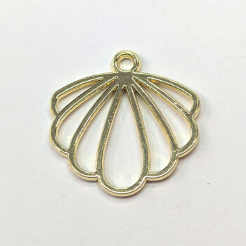 Hollow Scallop Sea Shell Charm KC Gold