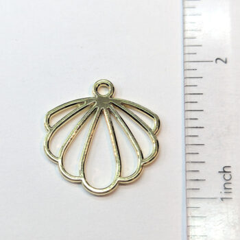 Hollow Scallop Sea Shell Charm KC Gold - Image 2