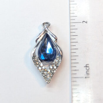 Blue Rhinestone Clear Diamond Charm Silver - Image 2