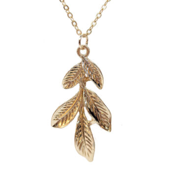 KC Gold Branch with Leaves Pendant Necklace