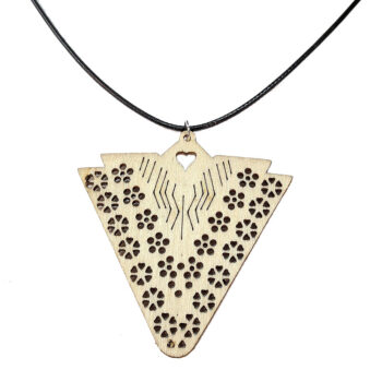 Large Hollow Triangle Natural Wood Necklace