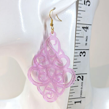 Large Clear Diamond Bohemian Resin Earrings - Image 2