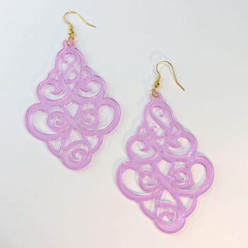 Large Clear Diamond Bohemian Resin Earrings - Image 5