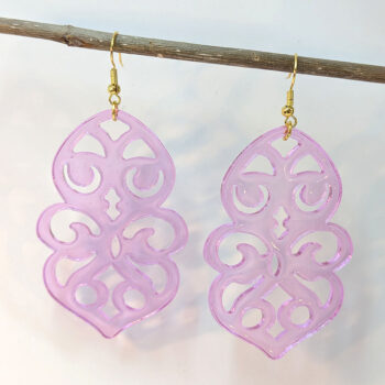 Large Clear Bohemian Resin Earrings - Image 3