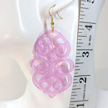 Large Clear Bohemian Resin Earrings - Image 2