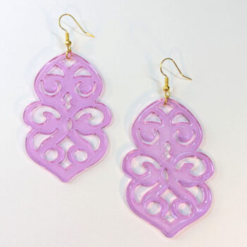 Large Clear Bohemian Resin Earrings - Image 5