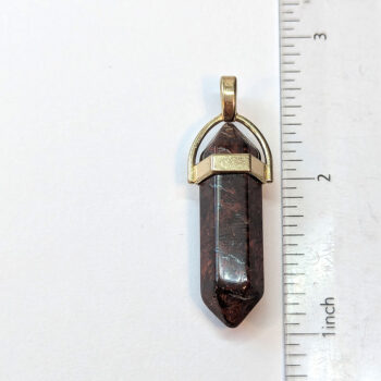 Brecciated Jasper Natural Gemstone Hexagonal Pointed Pendant - Image 2