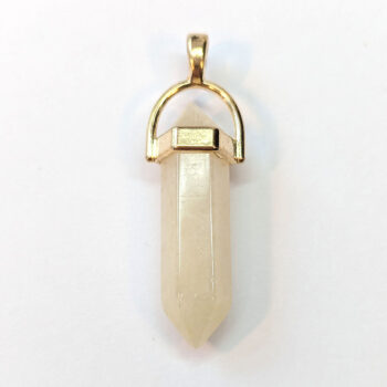 Yellow Stone Natural Gemstone Hexagonal Pointed Pendant Gold