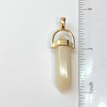 Yellow Stone Natural Gemstone Hexagonal Pointed Pendant Gold - Image 2