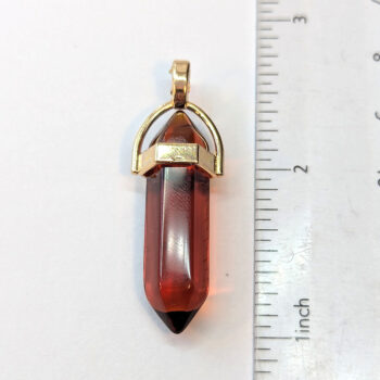 Clear Green Stone Hexagonal Pointed Pendant - Image 2