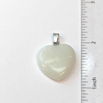 Green Jade Natural Gemstone Heart Pendant Silver - Image 2