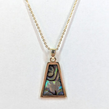 Triangle Abalone Resin Shell Stainless Steel Necklace - Image 3