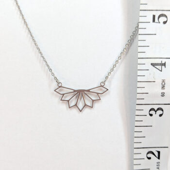 Silver Stainless Steel Modern Geometric Diamonds Necklace - Image 3