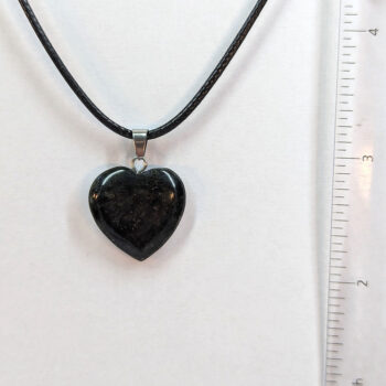 Black Obsidian Natural Gemstone Heart Necklace Silver - Image 2