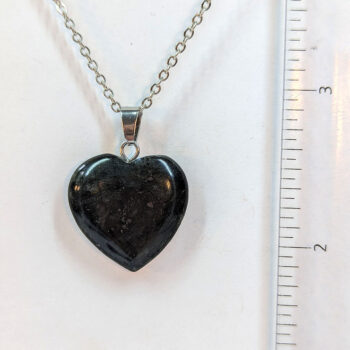 Black Obsidian Natural Gemstone Heart Necklace Silver - Image 5