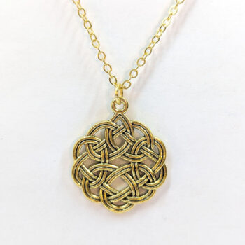 Celtic Chinese Knot Round Antique Gold Necklace - Image 3