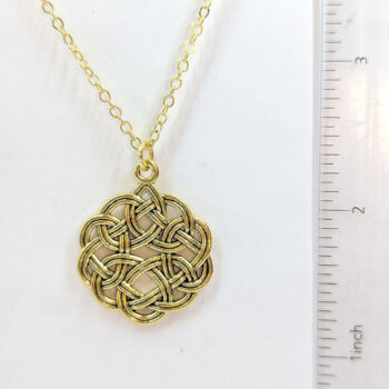 Celtic Chinese Knot Round Antique Gold Necklace - Image 2