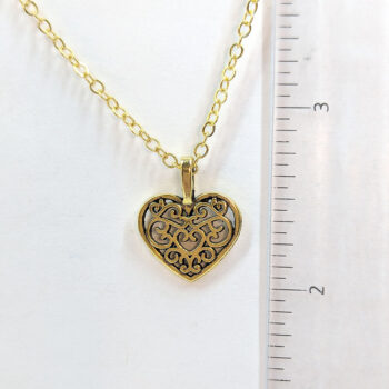 Antique Gold Hollow Decorative Heart Necklace - Image 2