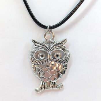 Cute Hollow Owl Charm Antique Silver Necklace - Image 4