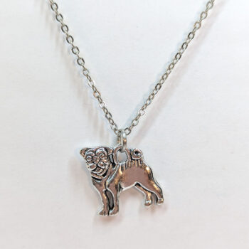 Double Sided Pug Dog Charm Antique Silver Necklace - Image 3