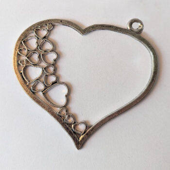 Antique Silver Large Heart Hearts Pendant