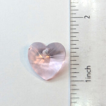 Pink Faceted Glass Rhinestone Heart Charm - Image 2