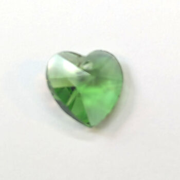 Green Faceted Glass Rhinestone Heart Charm - Image 5