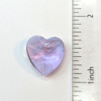 Purple Lilac Faceted Glass Rhinestone Heart Charm - Image 2