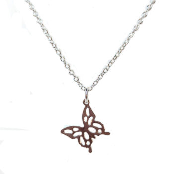 Sterling Silver Necklaces With Angle Butterfly 18"